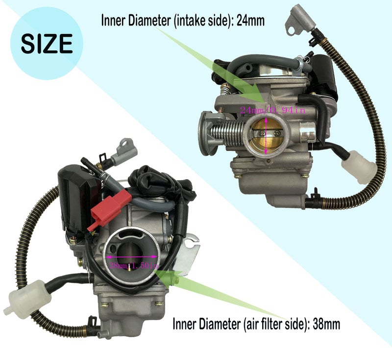 TOPEMAI 150cc Carburetor for GY6 4 Stroke Engines Electric Choke Motorcycle Scooter 152QMJ 157QMI with Intake Manifold - Image 4